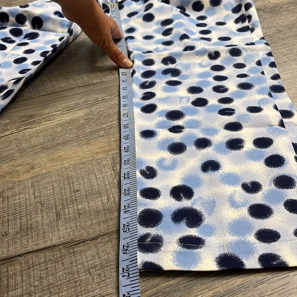 Willi Smith• NWT, Fun Spotted Blue White Wide Leg Pants, Size 8P - Picture 11 of 12